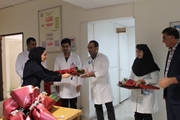 تبریک حضوری روز رادیولوژی  توسط ریاست  و مدیریت بیمارستان با حضور در این واحد 